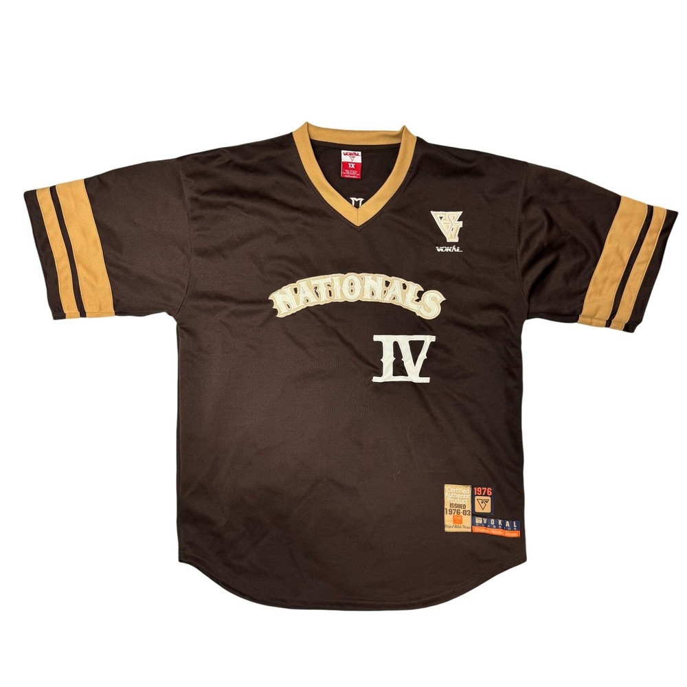 Vokal Classics Nationals Jersey Mens 1X Brown Gold IV Hip Hop Streetwear Y2K